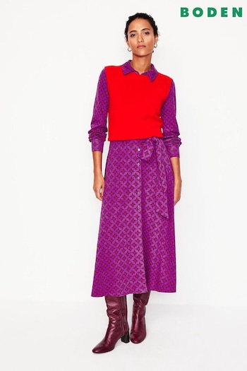 Boden Purple Marcia Jersey Midi Shirt Dress (AW6037) | £98