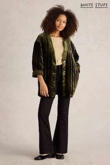 White Stuff Green Opal Velvet Kimono Jacket (AW6984) | £120