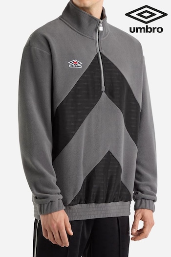 Umbro Grey Panelled Quarter Zip Fleece (AW7317) | £55