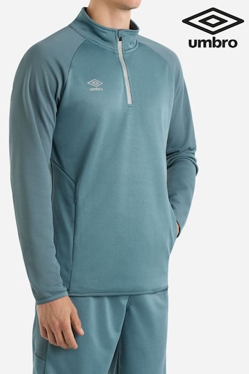 Umbro Blue Sportswear Quarter Zip Sweat Top (AW7391) | £32