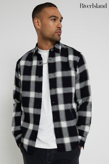 River Island Black Waffle Check Shirt (AW7902) | £36