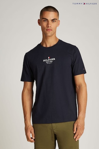 Tommy Hilfiger Blue Regular Fit 100% Cotton T-Shirt (AW8592) | £40