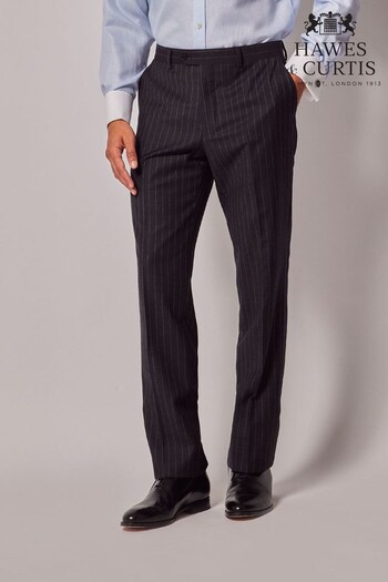 Hawes & Curtis Slim Chalk Stripe Black Suit Trousers (AW9402) | £120