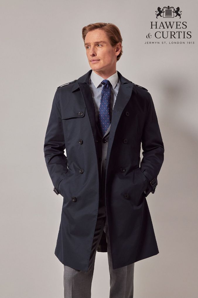 Buy Men s Coats Blue Long Coatsandjackets Online Next UK