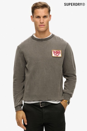 Superdry Grey Mechanic Loose Fit 100% Cotton Crew Sweat Top (AW9525) | £55