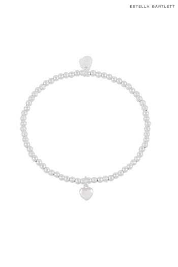 Estella Bartlett Silver Tone Puffed Heart Sienna Bracelet (AW9528) | £18