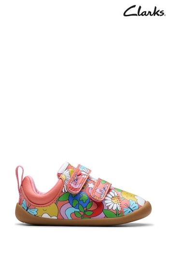 Clarks Pink Toddler Print First Walker Magic Shoes (AY0852) | £26