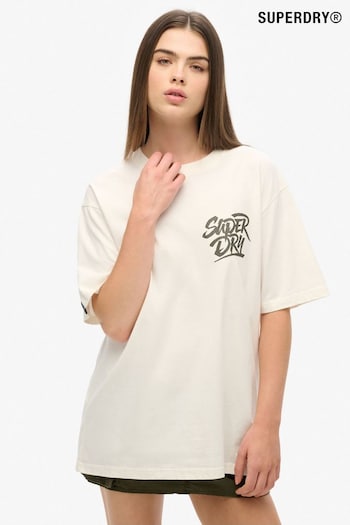 Superdry White Oversized Photographic Skate 100% Organic Cotton T-Shirt (AY1855) | £30