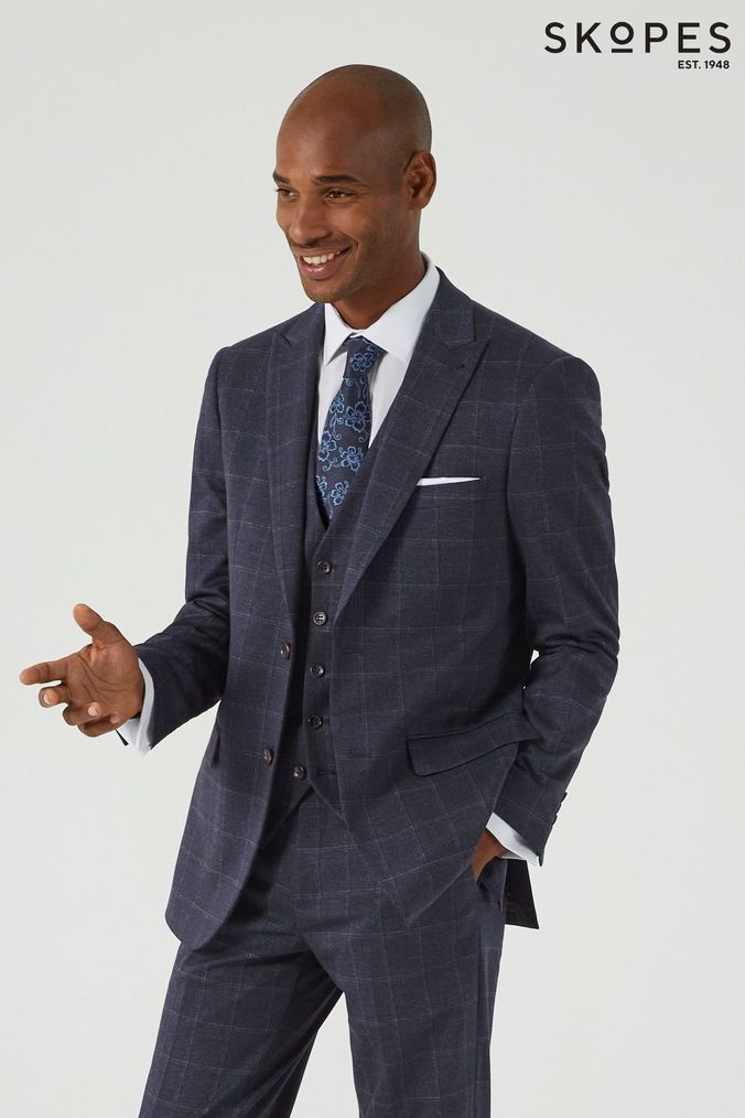 Buy Men s Suit Trousers Blazer Blue Short Online Next UK