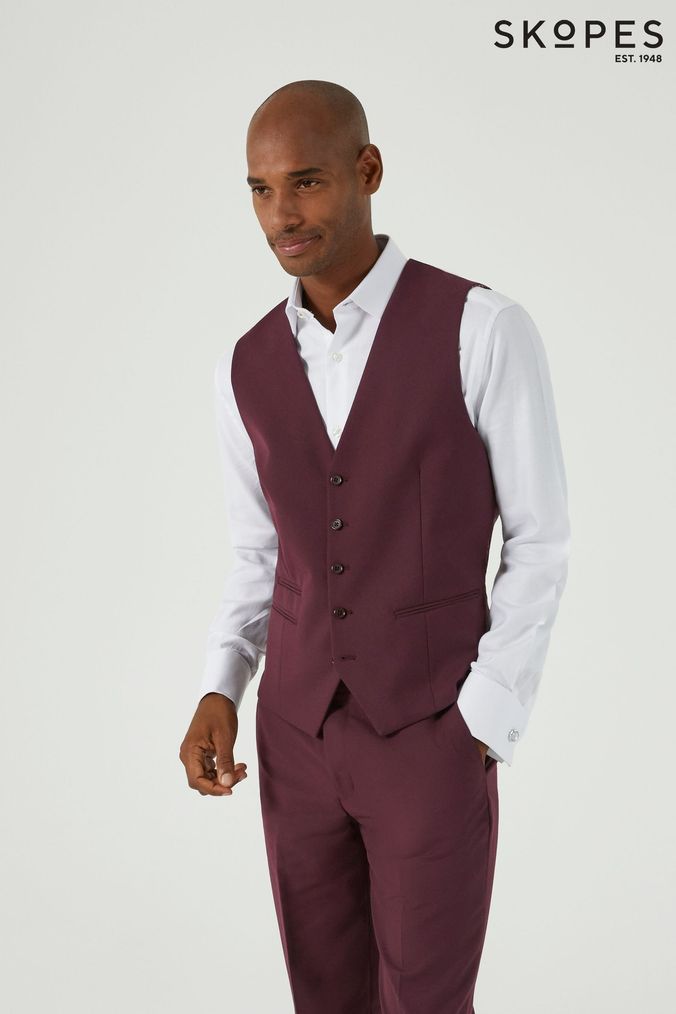 Buy Men s Waistcoats Red Prom Online Next UK