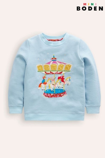 Boden Blue Carousel Appliqué Sweatshirt (AY2362) | £29 - £35