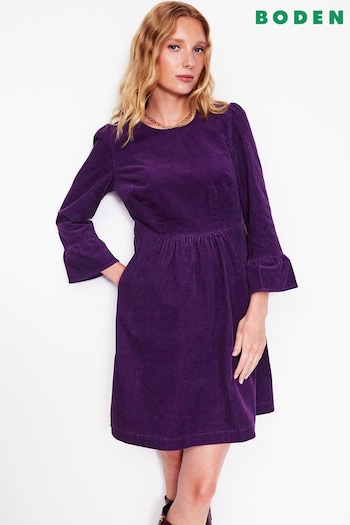 Boden Purple Tall Ora Short Cord Dress (AY2376) | £90