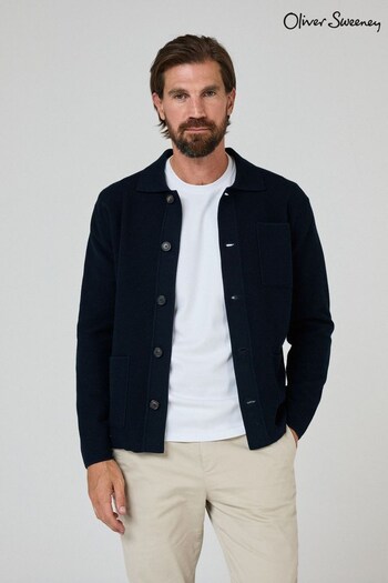 Oliver Sweeney Blue Combed 100% Cotton Overshirt (AY2653) | £199