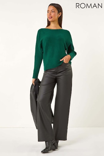 Roman Green Soft Ribbed Stretch Knit Jumper (AY3087) | £35