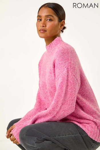 Roman Pink Twist High Neck Knit Jumper (AY3346) | £40