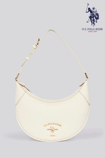 U.S. Polo Assn. Cream Womens Stanford Small Hobo Bag (AY3564) | £80