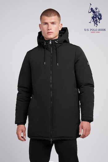 U.S. Polo Assn. Black Mens Smart Parka Jacket (AY4242) | £195