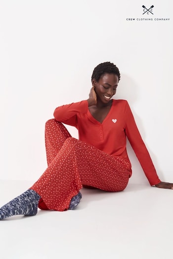 Crew Clothing Company Red Modal Patterned Pyjamas Set (AY4641) | £65