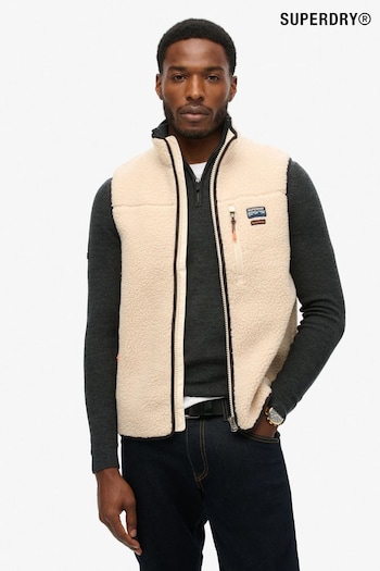 Superdry Cream Outdoor Fleece Gilet (AY4663) | £65