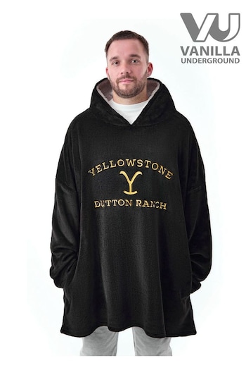 Vanilla Underground Black Mens Yellowstone Blanket Hoodie (AY5497) | £38