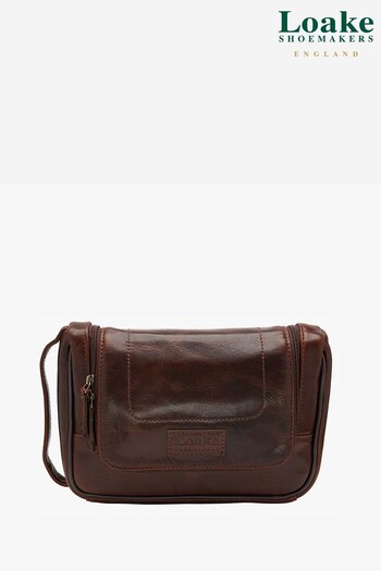 Loake Hanging Leather Wash Brown Bag (AY5826) | £70