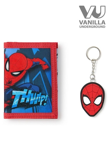 Vanilla Underground Red Spider-Man Boys Wallet and Keyring Set (AY6164) | £14