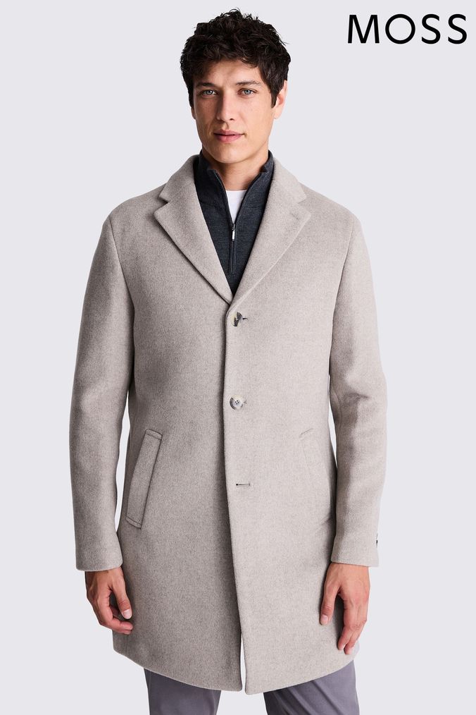 Buy Men s Natural Overcoat Coatsandjackets Online Next UK