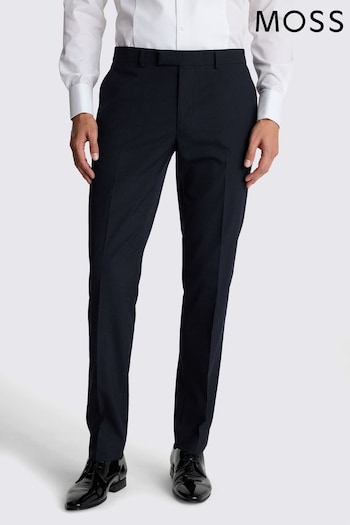 MOSS Blue Slim Fit Midnight Dress Trousers (AY6674) | £70