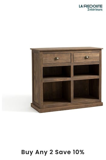 La Redoute Intérieurs Brown Lunja Solid Pine 2-Drawer Bar Cabinet (AY6967) | £450