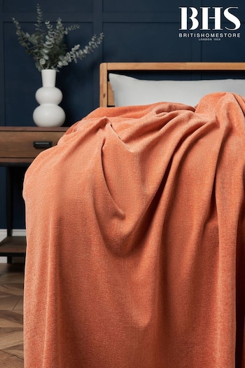 BHS Teracotta Chenille Throw (AY7798) | £25