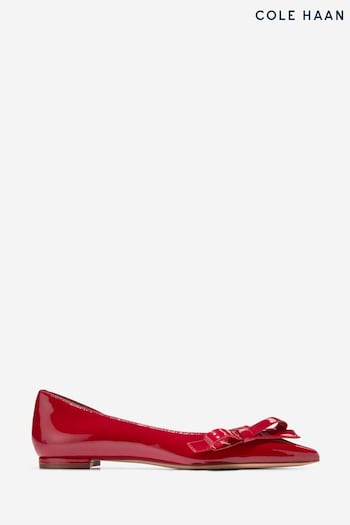 Cole Haan Womens Red Noella Bow Skimmer Flats (AY8109) | £135