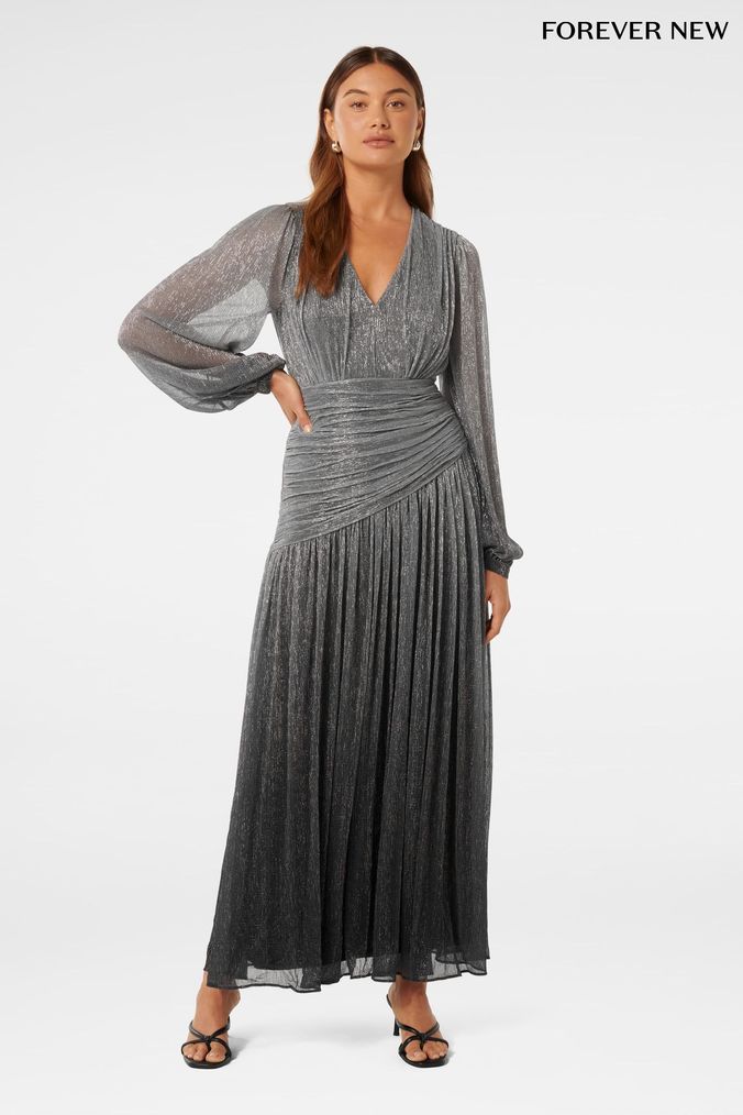 Buy Women s Silver Pleated Dresses Online Next UK