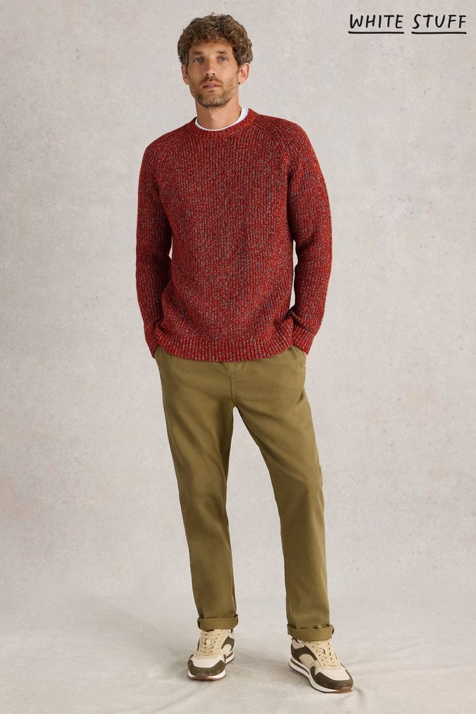 Buy Men s Red Crew Neck Jumpers Online Next UK