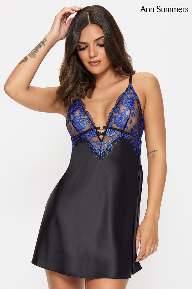 Black short nightgown on sale