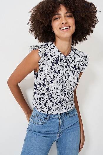 Crew Clothing Shirt Floral Print Ruffle Sleeve Blouse (B00044) | £35