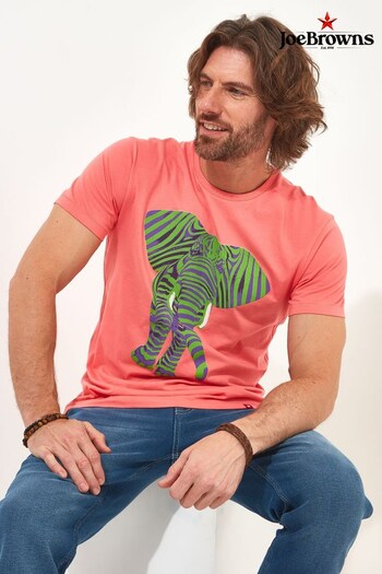 Joe Browns Pink Zebra Print Elephant Graphic T-Shirt (B00125) | £27