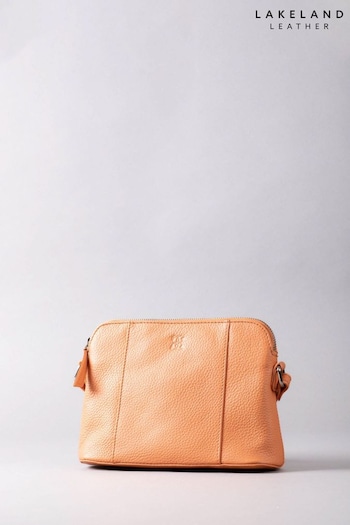 Lakeland Leather Orange Alston Curved Leather Cross-Body Bag (B00240) | £40