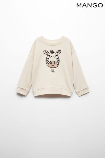 Mango Zebra Cream Sweatshirt (B00431) | £16