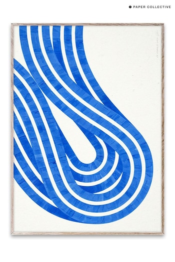 Paper Collective Blue Entropy Blue 02 Framed Wall Art Print in Natural Oak Frame (B00441) | £70 - £110