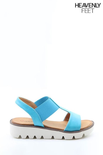 Heavenly Feet Turquoise Blue Ritz Litesoles Sandals (B00623) | £40