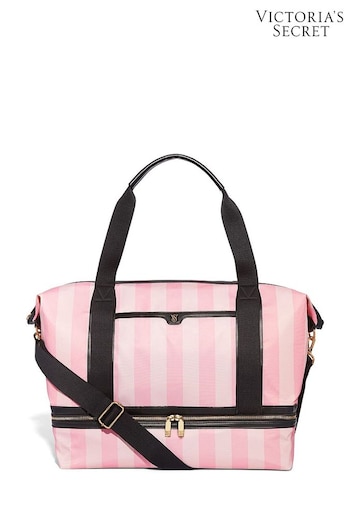 Victoria's Secret Iconic Stripe Pink The VS Getaway Weekender Bag (B00637) | £109