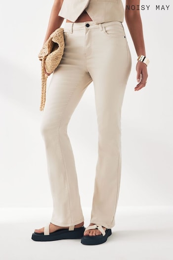 NOISY MAY Cream High Waist Flared Jeans Moncler (B00661) | £35
