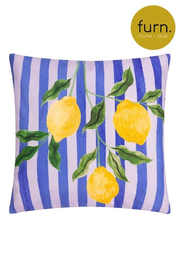 Furn Blue Lemons Abstract Outdoor Cushion (B00692) | £19