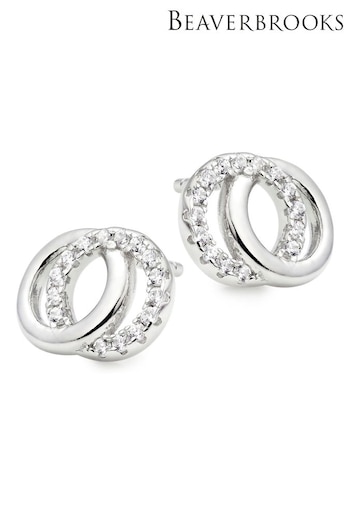 Beaverbrooks Sterling Silver Cubic Zirconia Double Circle Stud Earrings (B01035) | £35