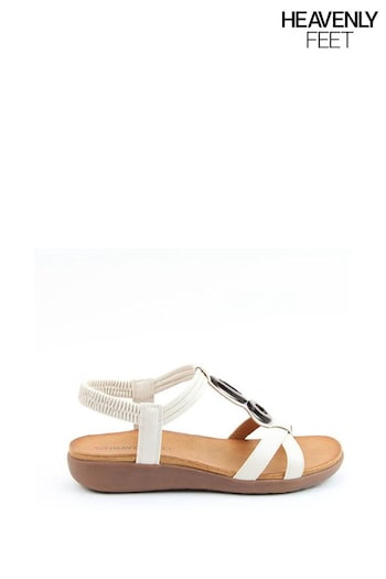 Heavenly Feet Stone Cream Clara Sandals (B01165) | £33