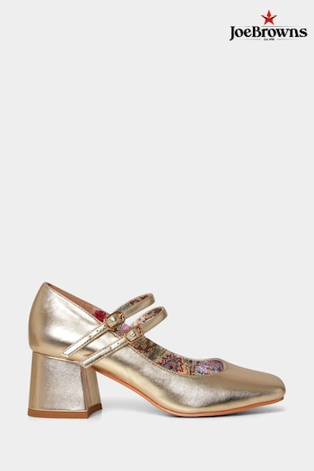 Joe Browns Gold Mary Jane Metallic Double Strap Shoes (B01276) | £55