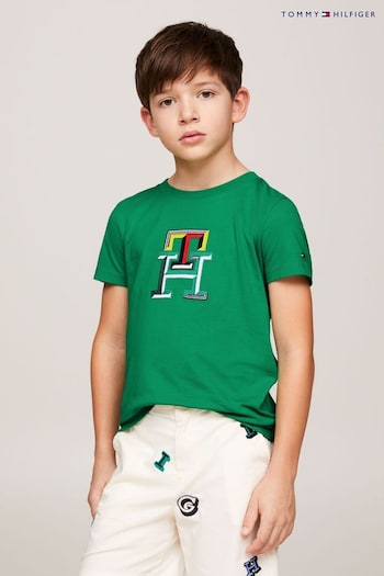 Tommy Hilfiger Green Monogram T-Shirt (B01284) | £26 - £29