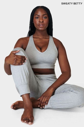 Sweaty Betty Light Grey Marl Gaia Yoga Bra (B01348) | £50