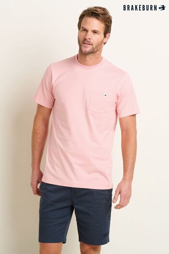 Brakeburn Pink Stripe T-Shirt (B01400) | £30