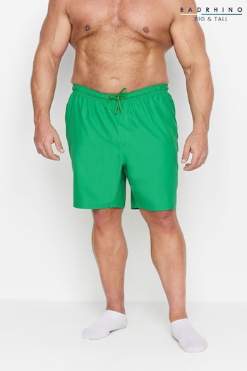 BadRhino Big & Tall Green Plain Swim Shorts (B01405) | £22